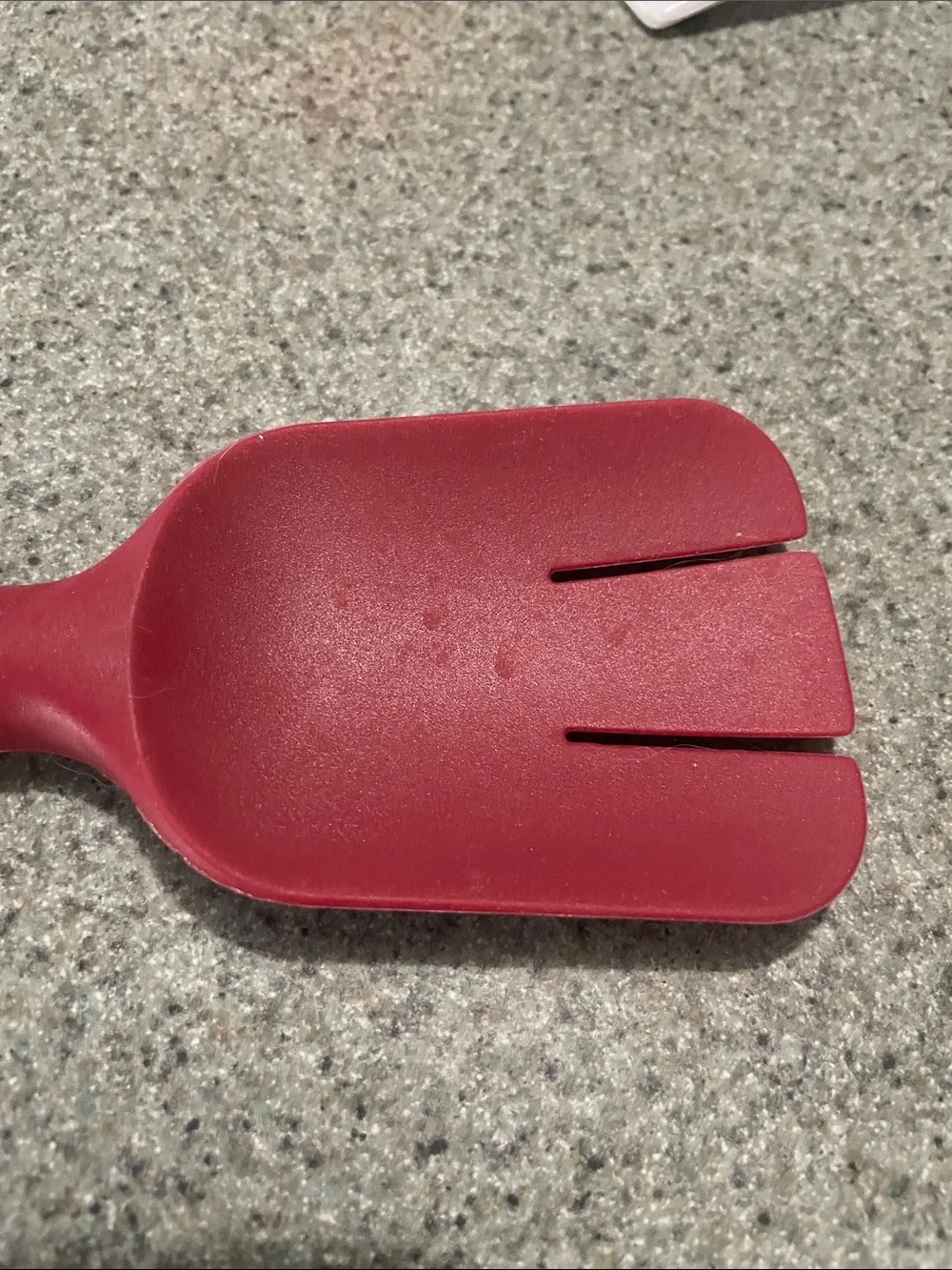 Chef'sPlaner Red Silicone Spoon Spatula with White Handle